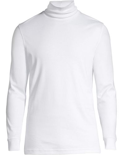Lands' End Big & Tall Soft Supima Turtleneck T-shirt - White
