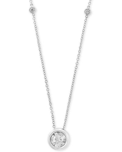 Effy Bubbles By Effy Diamond Bezel 18" Pendant Necklace (1/2 Ct. T.w. - Metallic