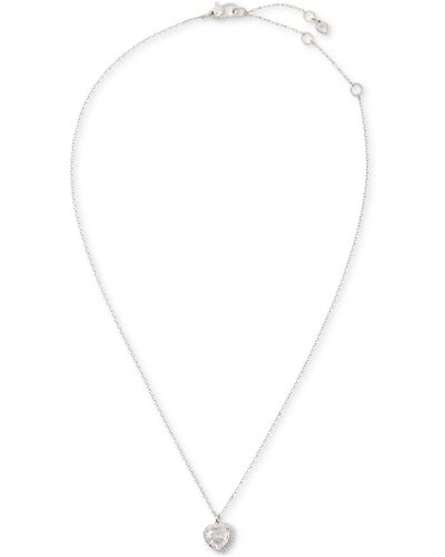 Kate Spade Cubic Zirconia Heart Halo Pendant Necklace - White