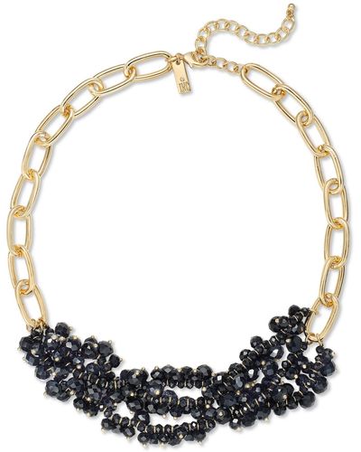 INC International Concepts Gold-tone Bead Cluster Necklace - Blue