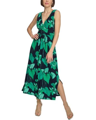 Tommy Hilfiger Floral Empire-waist Maxi Dress - Green