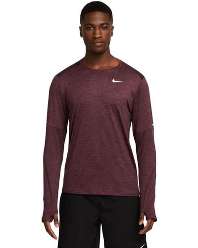 Nike Element Dri-fit Long-sleeve Crewneck T-shirt - Purple