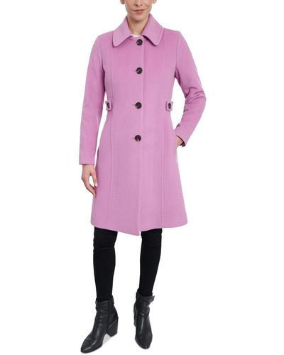 Anne Klein Wool Blend Walker Coat - Pink