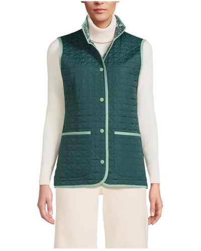 Lands' End Insulated Reversible Barn Vest - Green