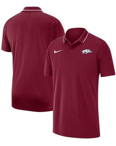 Nike Arkansas Razorbacks 2023 Coaches Performance Polo Shirt - Red