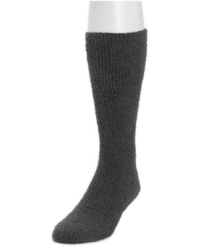 Muk Luks Micro Chenille Knee High Socks - Black