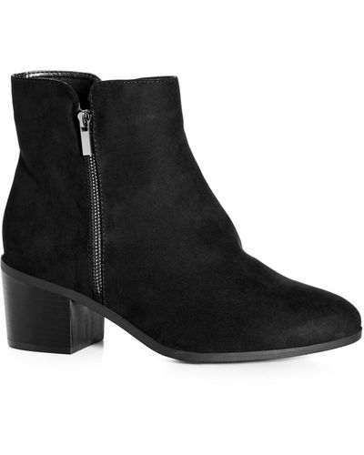 Avenue Wide Fit Jean Ankle Boot - Black