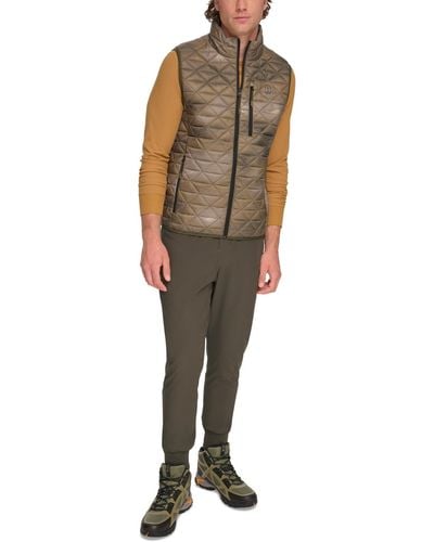 BASS OUTDOOR Delta Diamond Quilted Packable Puffer Vest - Multicolor