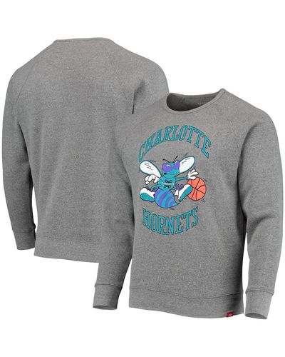 Sportiqe Charlotte Hornets Harmon Raglan Tri-blend Pullover Sweatshirt - Gray