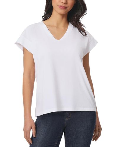 Jones New York V-neck Drop-shoulder T-shirt - White