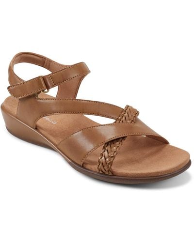 Easy Spirit Hart Open Toe Strappy Casual Sandals - Brown
