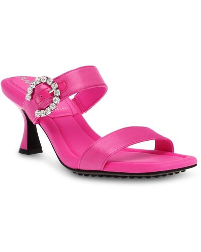 Anne Klein Josie Square Toe Dress Sandals - Pink