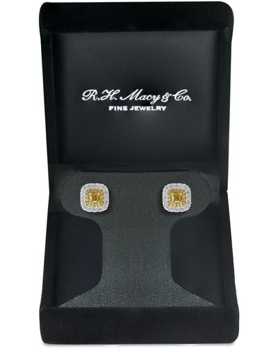 Effy Effy Hematian Diamond Halo Stud Earrings (1-1/5 Ct. T.w. - Black