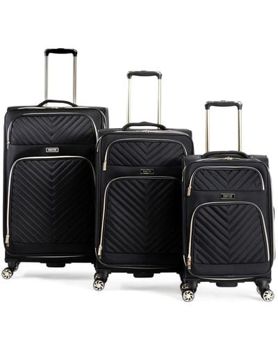 Kenneth Cole Chelsea 3-piece Chevron Softside Expandable Suitcase Set - Black