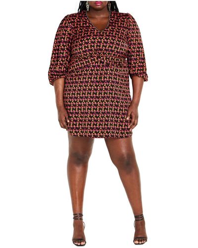 City Chic Plus Size Milly Dress - Red