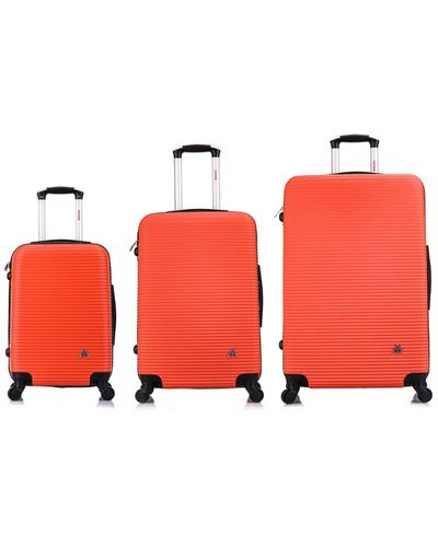 InUSA Royal 3-pc. Lightweight Hardside Spinner luggage Set - Red
