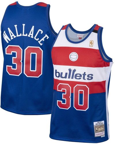 Mitchell & Ness Ben Wallace Washington Bullets 1996-97 Hardwood Classics Swingman Jersey - Blue
