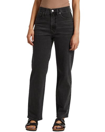 Silver Jeans Co. Mid Rise Straight Leg Dad Jeans - Black