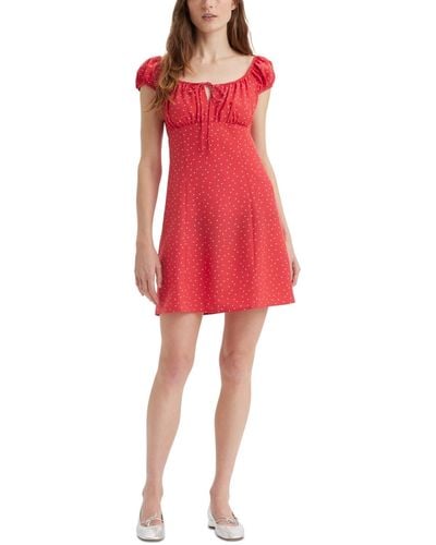 Levi's Clementine Printed Cap-sleeve Dress - Red