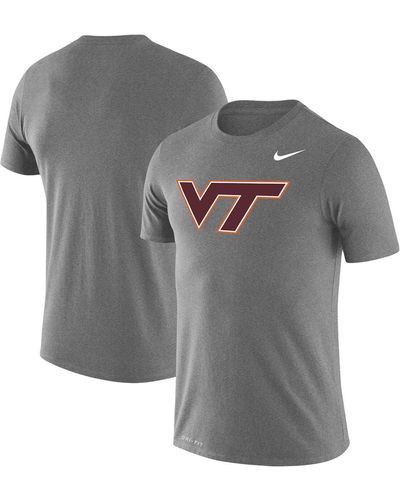 Nike Virginia Tech Hokies Big And Tall Legend Primary Logo Performance T-shirt - Gray