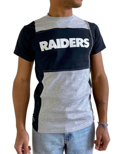Refried Apparel Heathered Gray Las Vegas Raiders Split T-shirt - Blue