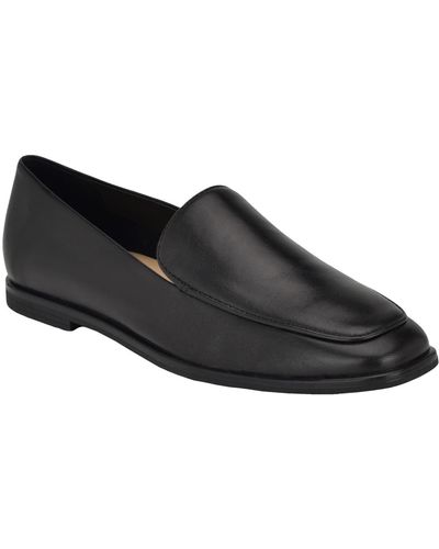 Calvin Klein Nolla Square Toe Slip-on Casual Loafers - Black