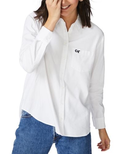 Court & Rowe Embroidered Pocket Cotton Shirt - White