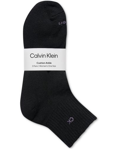 Calvin Klein 3-pk. Cushion Quarter Socks - Black
