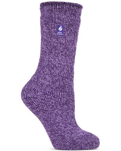 Heat Holders Primrose Twist Socks - Purple