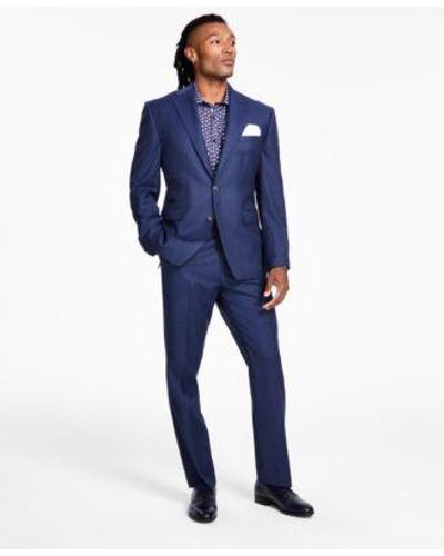 Tayion Collection Classic Fit Suit - Blue