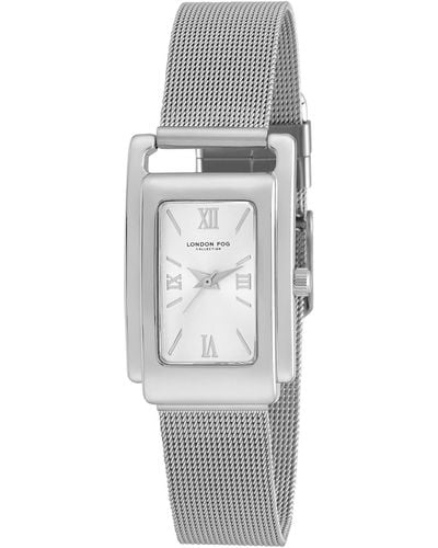 London Fog Thames Alloy Mesh Bracelet Watch 33mm - Gray
