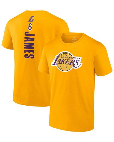 Fanatics Lebron James Los Angeles Lakers Playmaker Name And Number T-shirt - Orange