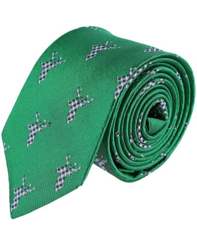 Trafalgar Comet The Reindeer Novelty Silk Necktie - Green