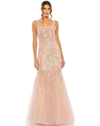 Mac Duggal Corset Detailed Embellished Gown - Natural