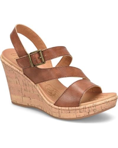 b.ø.c. Schirra Comfort Wedge Sandals - Brown