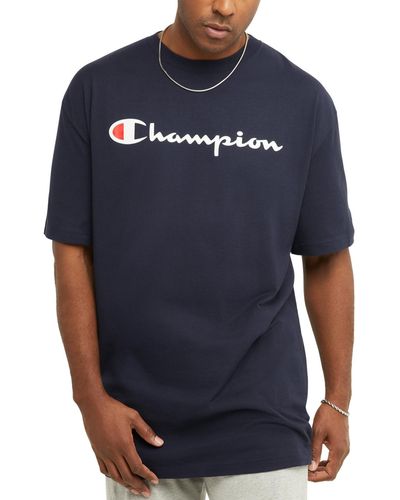 Champion Big & Tall Classic Standard-fit Logo Graphic T-shirt - Blue