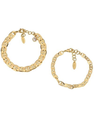 Ettika 18k Gold Plated Simple Flat Chain Bracelet - Metallic