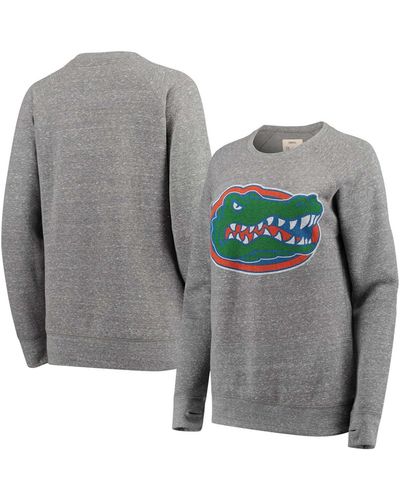 Pressbox Florida Gators Big Team Logo Knobi Fleece Tri-blend Crew Neck Sweatshirt - Gray