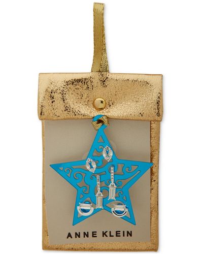 Anne Klein Star Ornament & Silver-tone 3-pc. Earrings Set - Blue