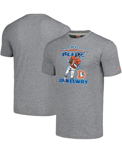 Homage John Elway Denver Broncos Nfl Blitz Retired Player Tri-blend T-shirt - Gray