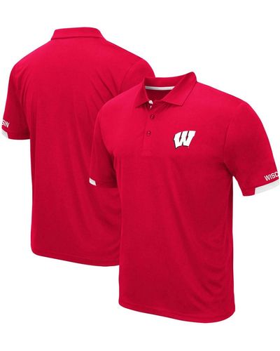 Colosseum Athletics Wisconsin Badgers Logo Santry Polo Shirt - Red