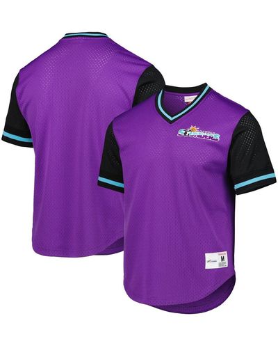 Mitchell & Ness Seattle Sounders Fc Mesh V-neck T-shirt - Purple