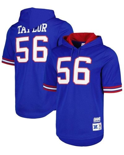 Mitchell & Ness Lawrence Taylor New York Giants Retired Player Name And Number Mesh Hoodie T-shirt - Blue