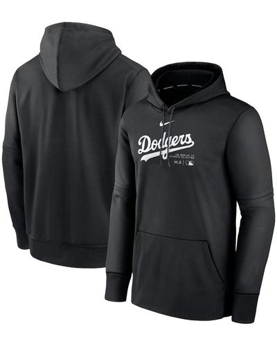 Nike Los Angeles Dodgers Authentic Collection Practice Performance Pullover Hoodie - Black