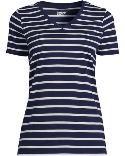 Lands' End Petite Relaxed Supima Cotton T-shirt - Blue
