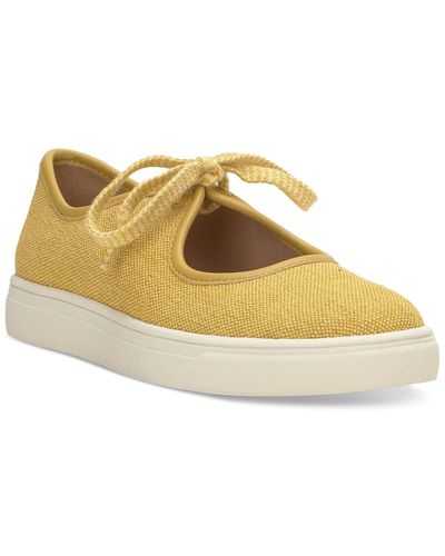 Lucky Brand Lisia Cutout Tie Fabric Sneakers - Yellow