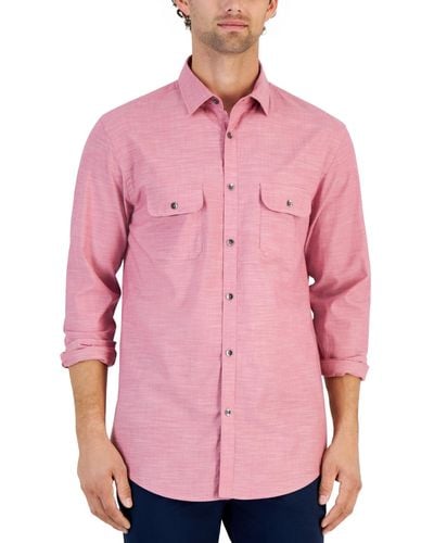 Alfani Regular-fit Solid Shirt - Pink