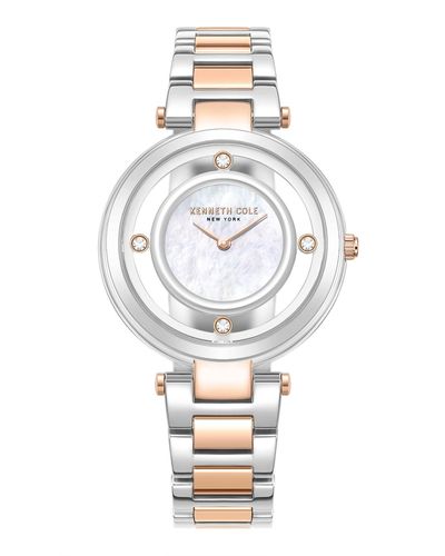 Kenneth Cole Quartz Transparency Two-tone Stainless Steel Watch 34mm - Metallic