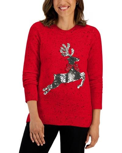 Karen Scott Petite Holiday Sweater - Red