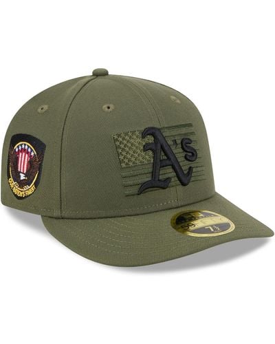 KTZ Oakland Athletics 2023 Armed Forces Day Low Profile 59fifty Fitted Hat - Green